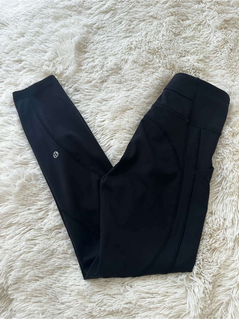 LULULEMON Wunder Train Black High Rise Crop Leggings Size 2 Pockets 23" Workout